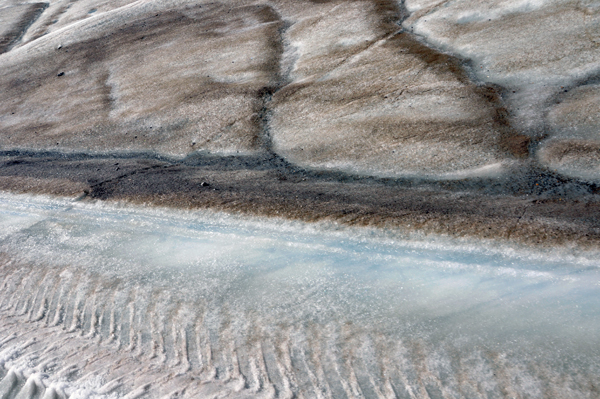 water on The Athabasca Glacier